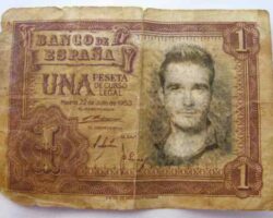 Eski İspanyol Pesetası Parası Üzerine Resim